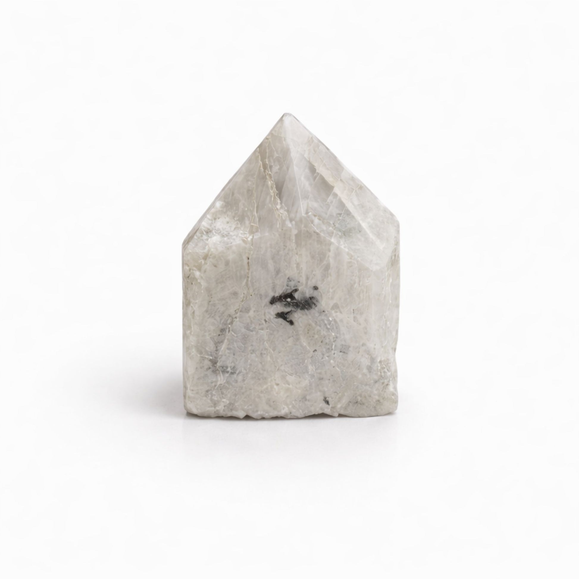 Rainbow Moonstone polished crystal points raw base iridescent gemstone points