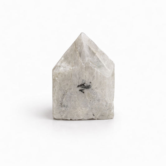Rainbow Moonstone polished crystal points raw base iridescent gemstone points