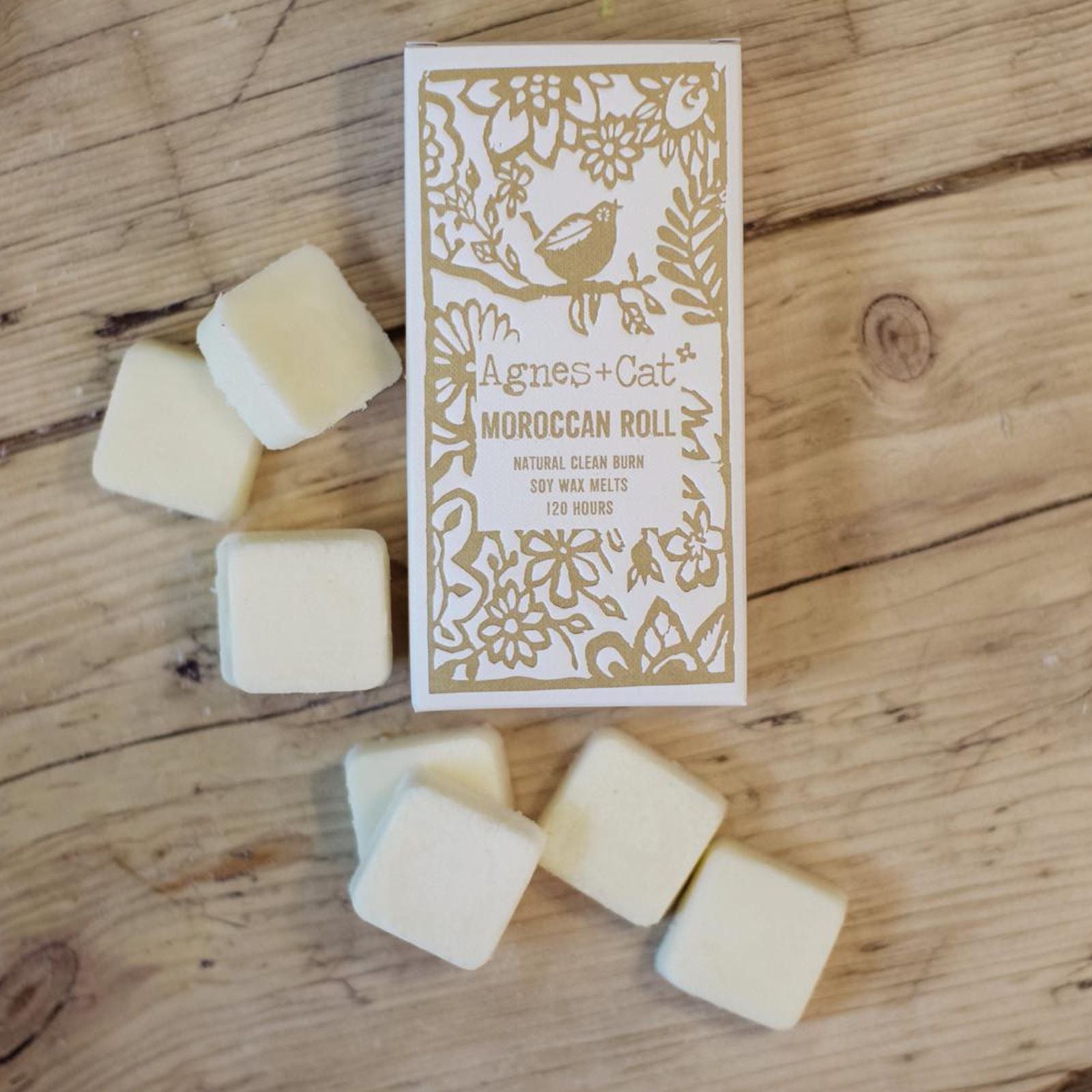 Agnes + Cat Moroccan Roll Wax Melts – box of 8 soy wax melts with warm musky fragrance