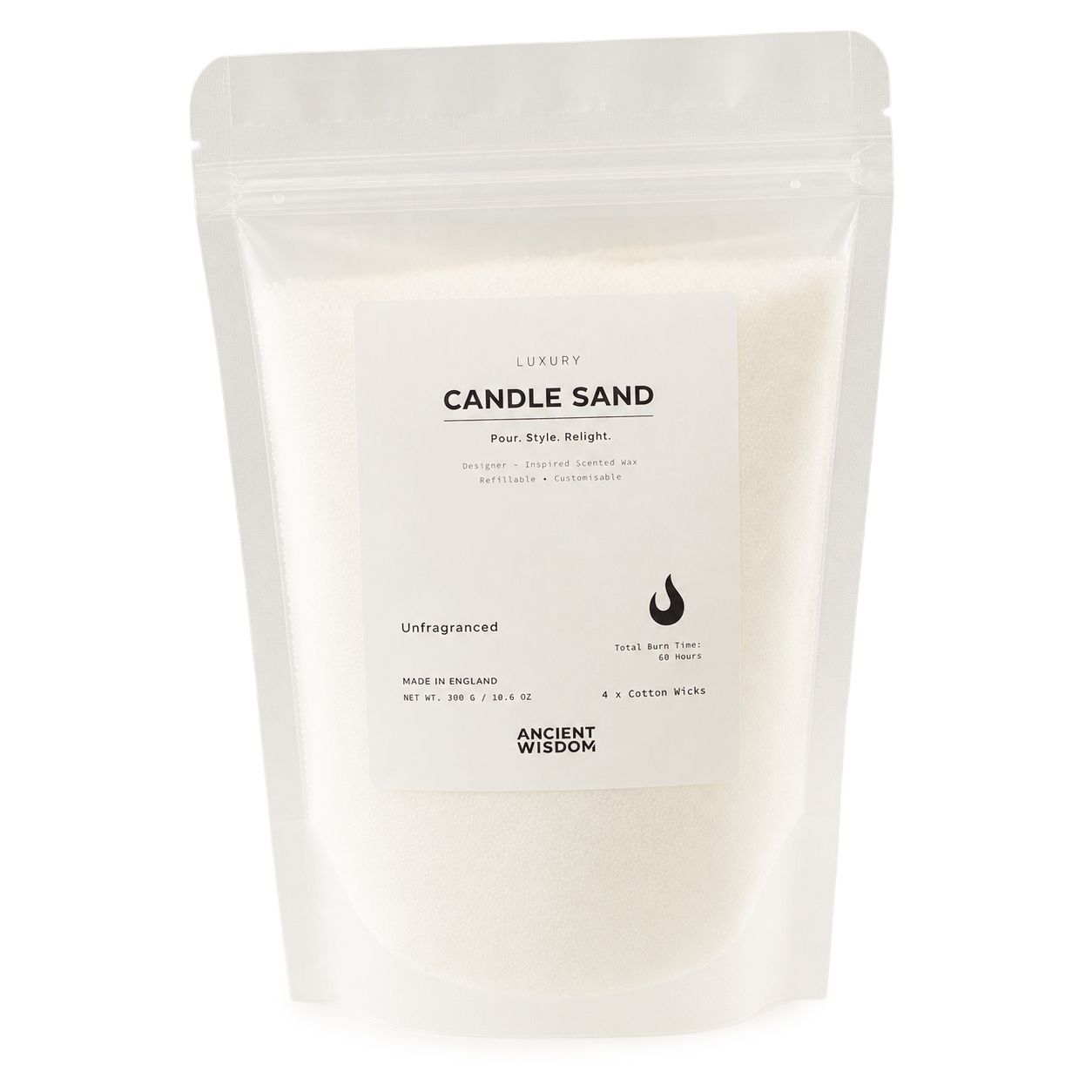 Unfragranced Candle Sand - White