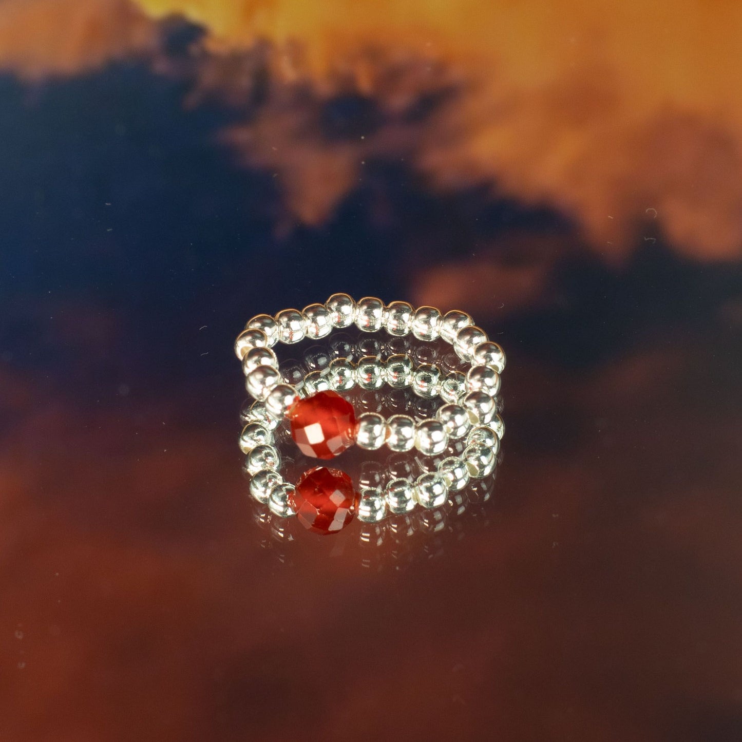 Nymph Spirit Gemstone Ring Set - Blood Moon