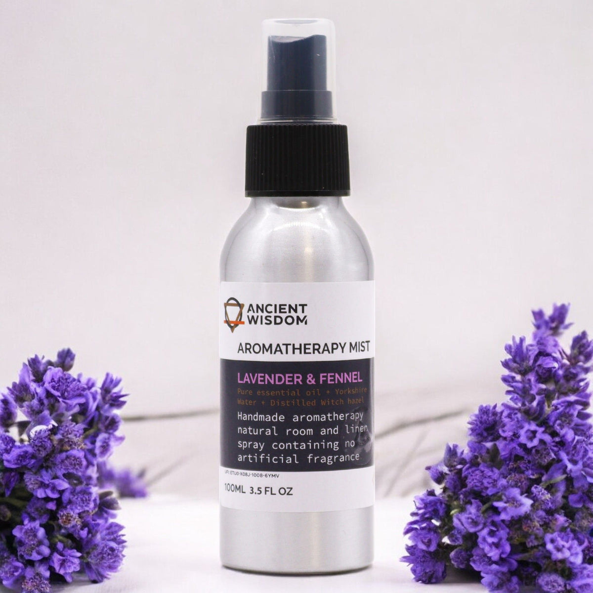 Lavender and Fennel Essential Oil Mist 100ml aromatherapy room and linen spray with soft floral and sweet herbal fragrance UK