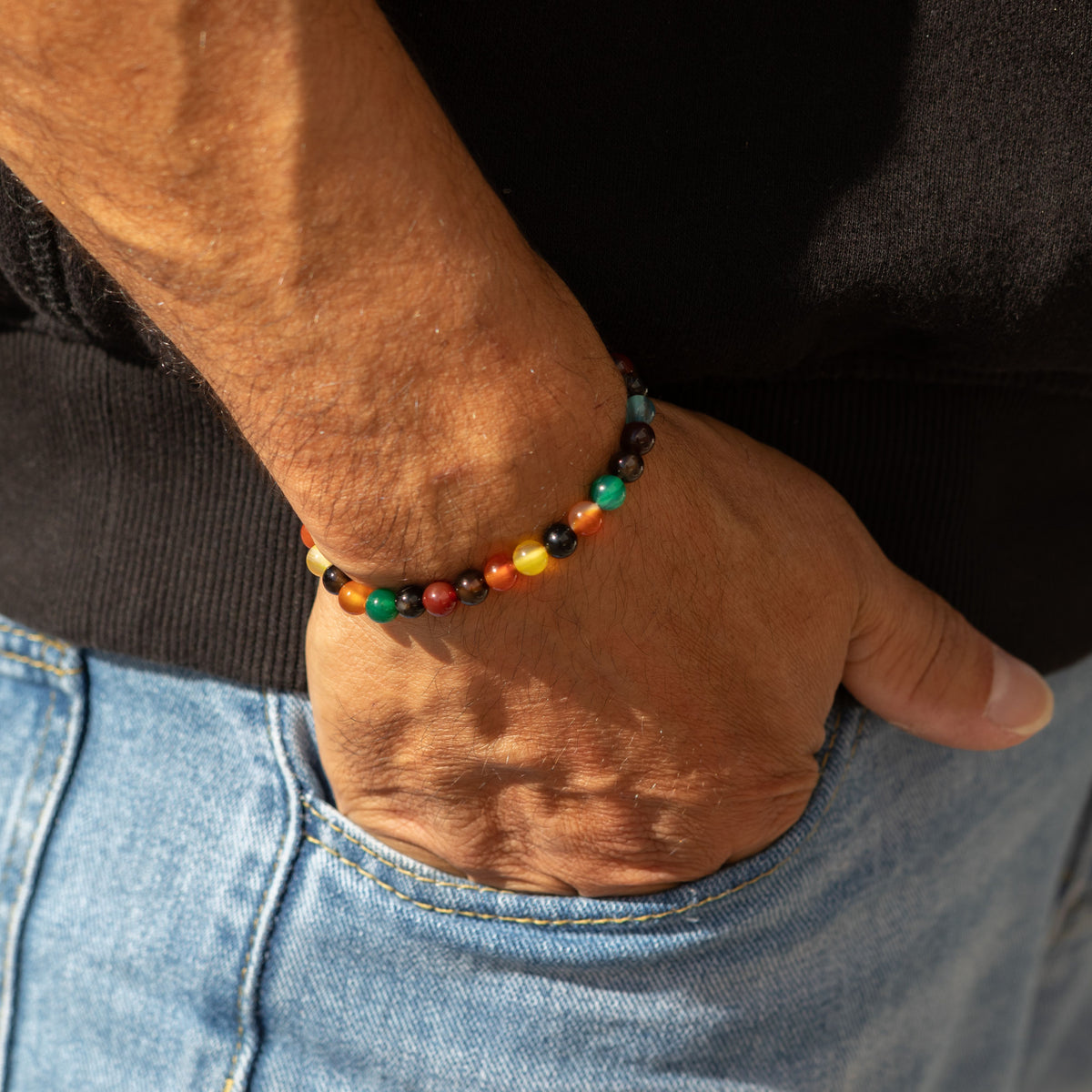 Petite Power Bracelet - Rainbow Jade