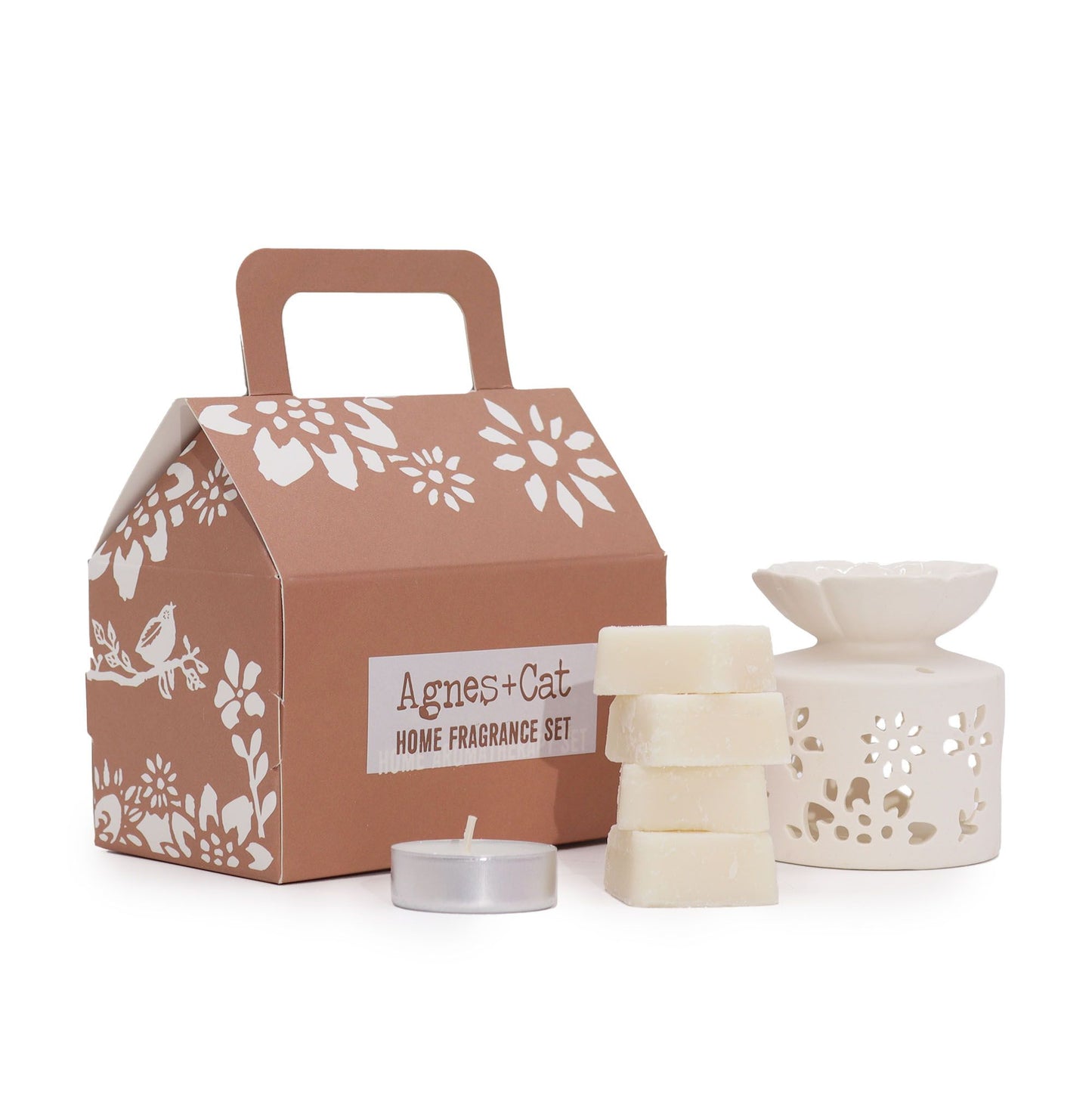Agnes and Cat fragrance gift set Moroccan oil burner wax melts tealight