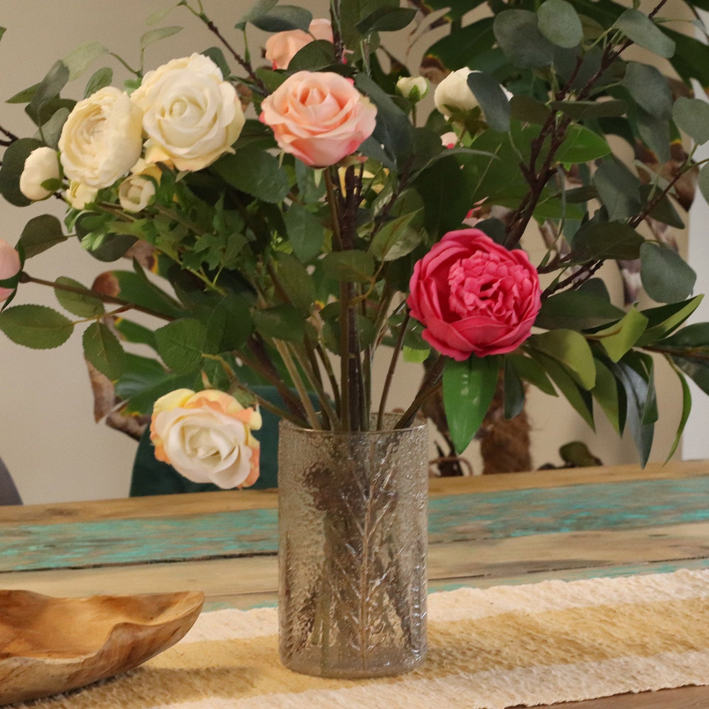 Natural Floral Glass - Tall Vase Candle Holder - Pino