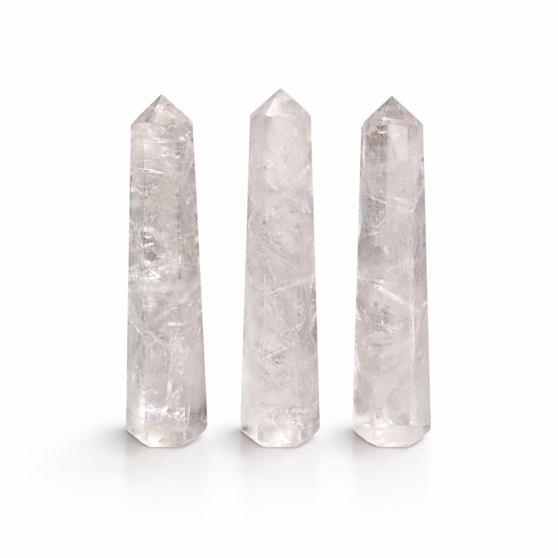 Clear Quartz obelisk point 11cm six face crystal tower transparent gemstone