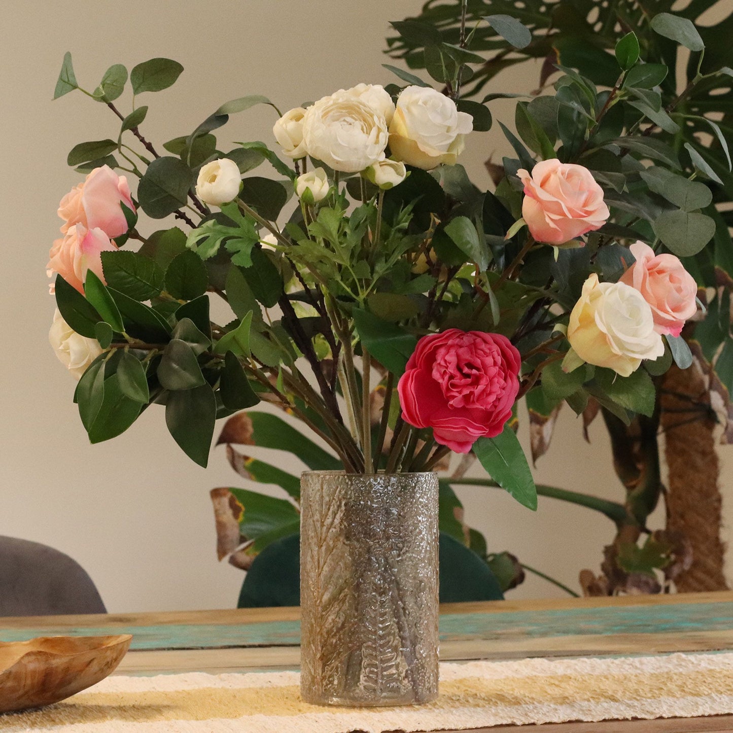 Natural Floral Glass - Tall Vase Candle Holder - Pino