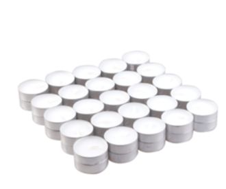 50 unscented tealight candles 4 hour burn white wax candles for oil burners and ambient lighting