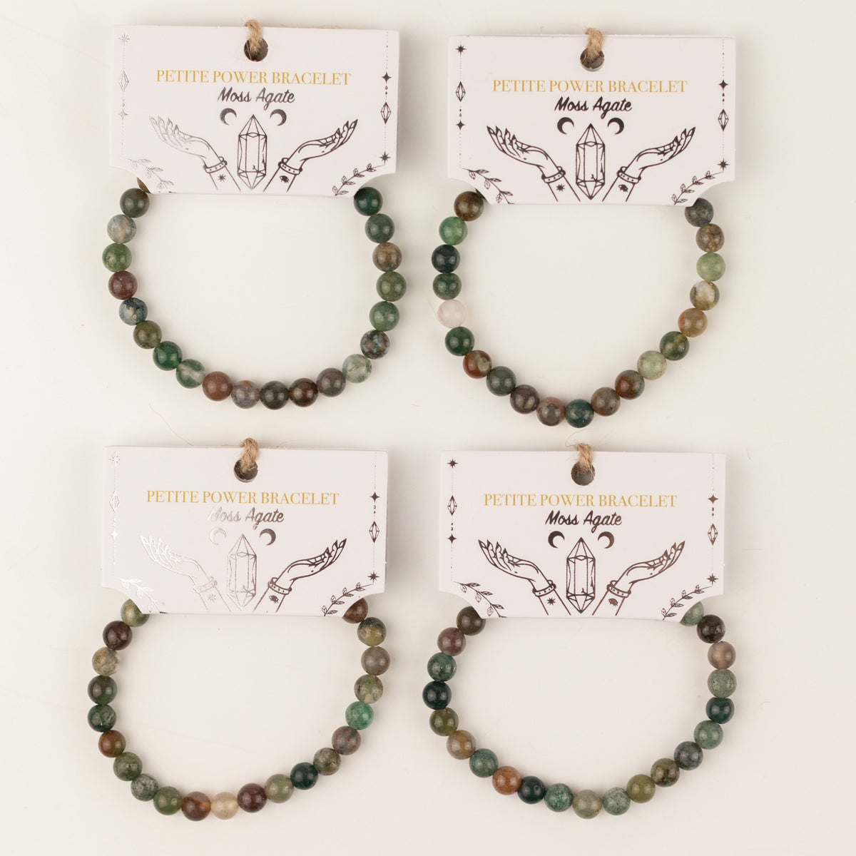 Petite Power Bracelet - Moss Agate