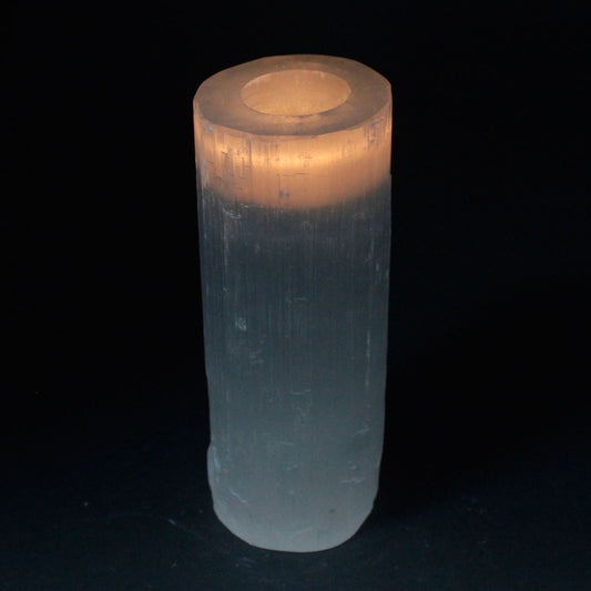 Selenite Cylinder Candle Holder XL