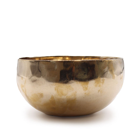 Large shining bell-metal handmade singing bowl – 16–17 cm polished copper-tin bronze bowl with resonant tone.