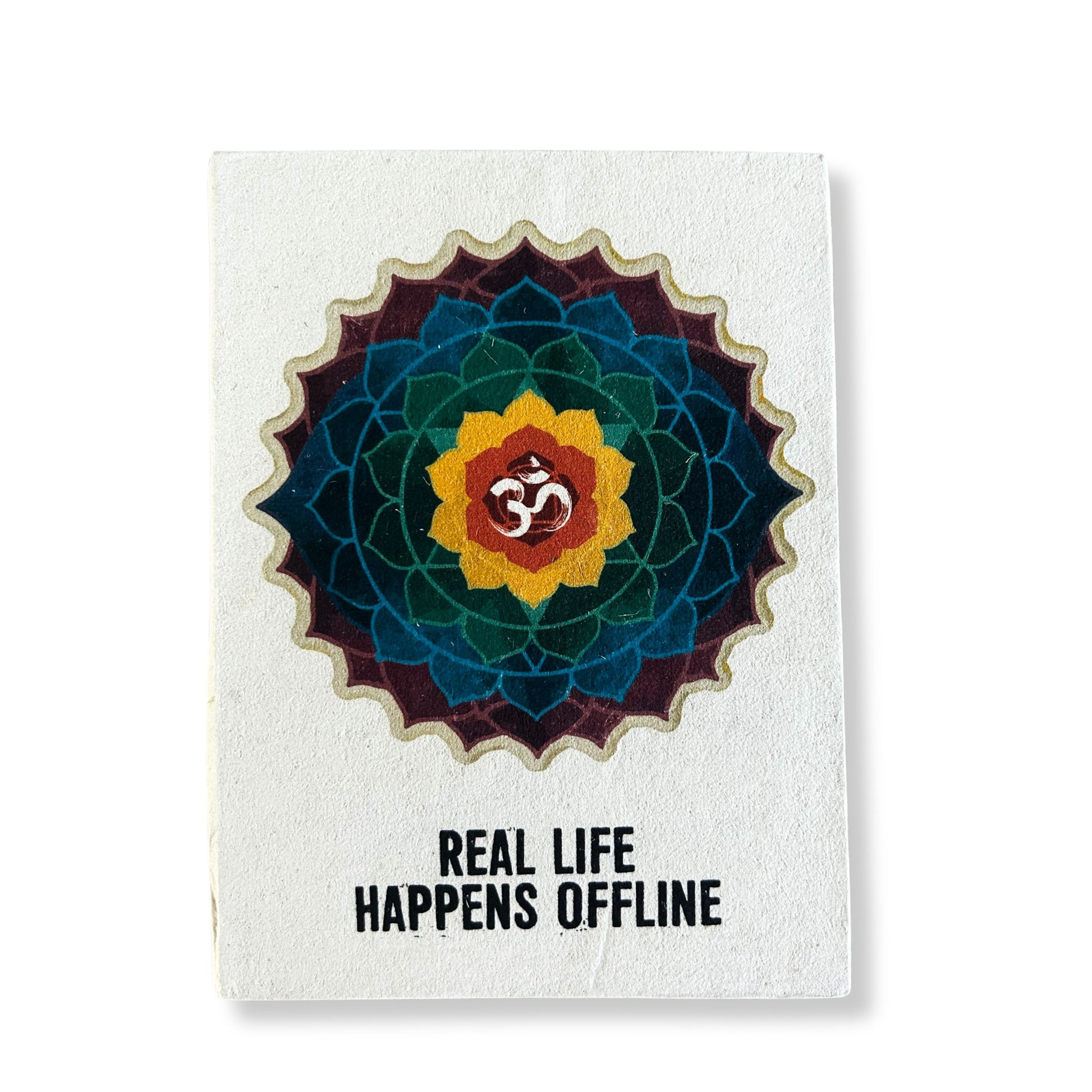 Real Life Lokta Journal large handmade paper with motivational offline message and bookmark