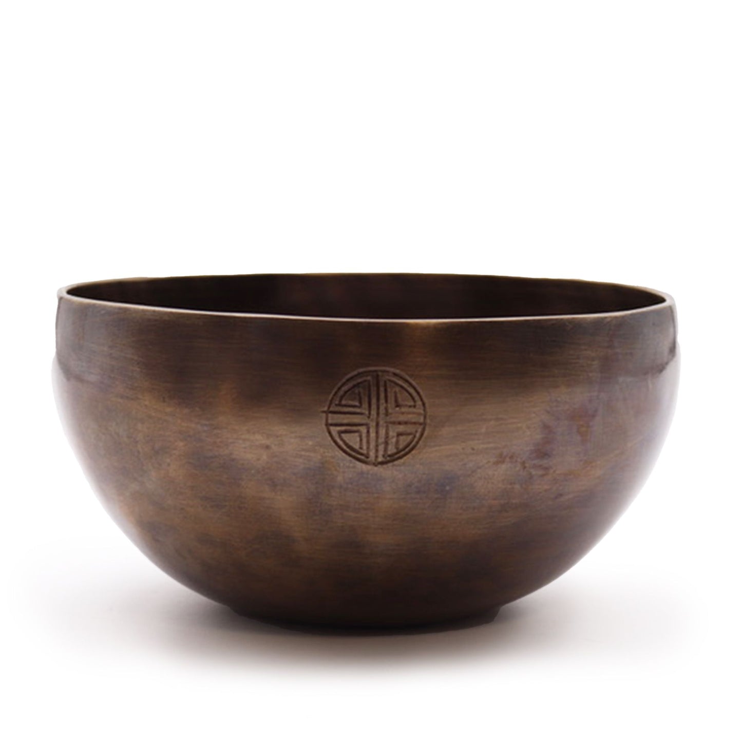 Large Indian Moon Phase handmade singing bowl – 17 cm copper–tin alloy bowl with etched moon-phase design and rich resonance.