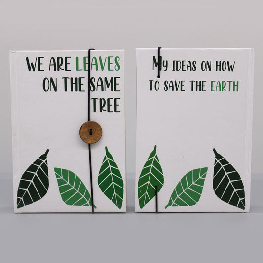 Leaves on the Same Tree Affirmation Notebook – eco journal with strap and button closure