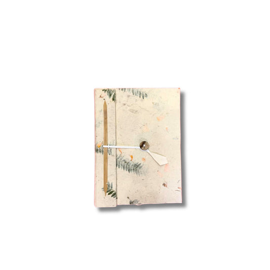 Mixed Flowers Lokta Journal mini handmade paper with pressed flower cover for travel notes and sketching