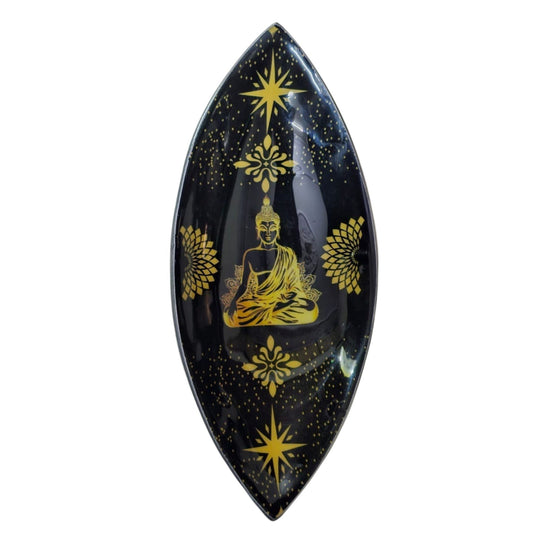 Enamel Incense Bowl Aluminum Gold and Black Buddha incense holder