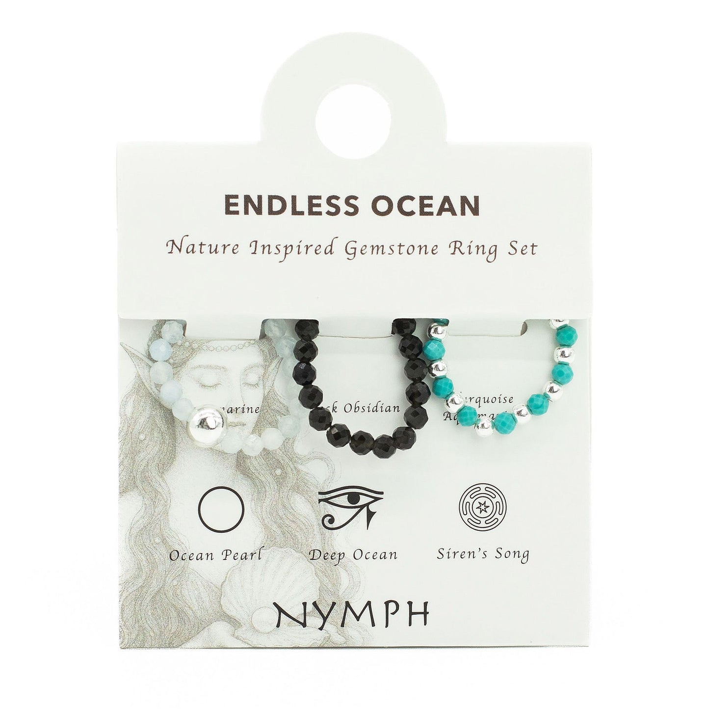 Nymph Spirit Gemstone Ring Set - Endless Ocean