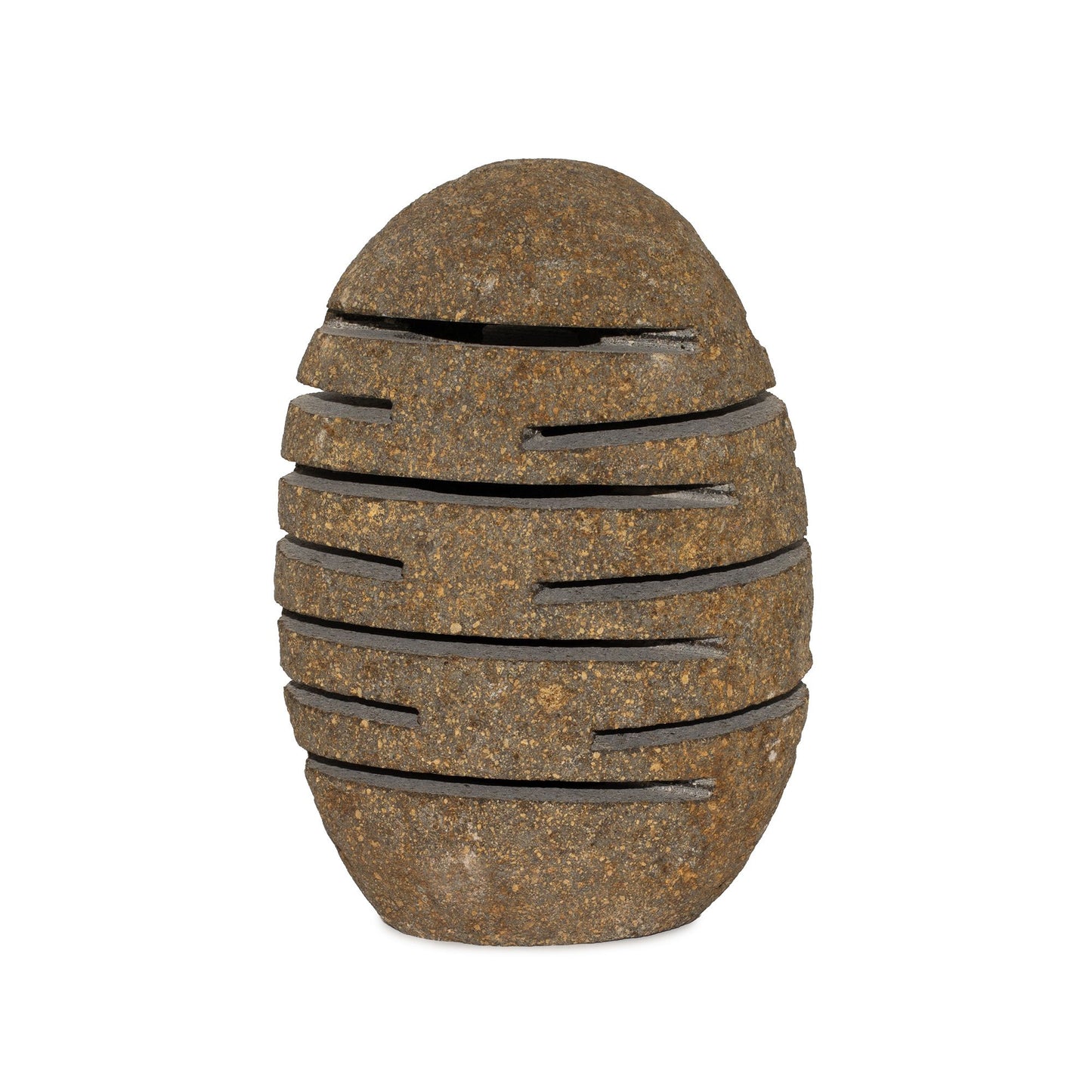 Natural riverstone candle holder standing stone cut 22cm hand carved ambient lighting decor