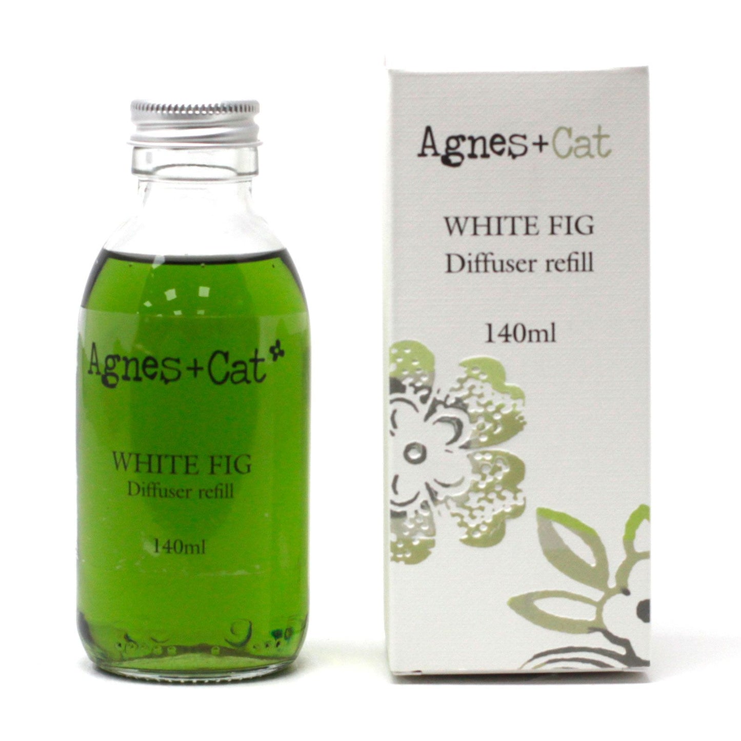 Agnes + Cat White Fig reed diffuser refill 150ml with soft fruity woody fragrance