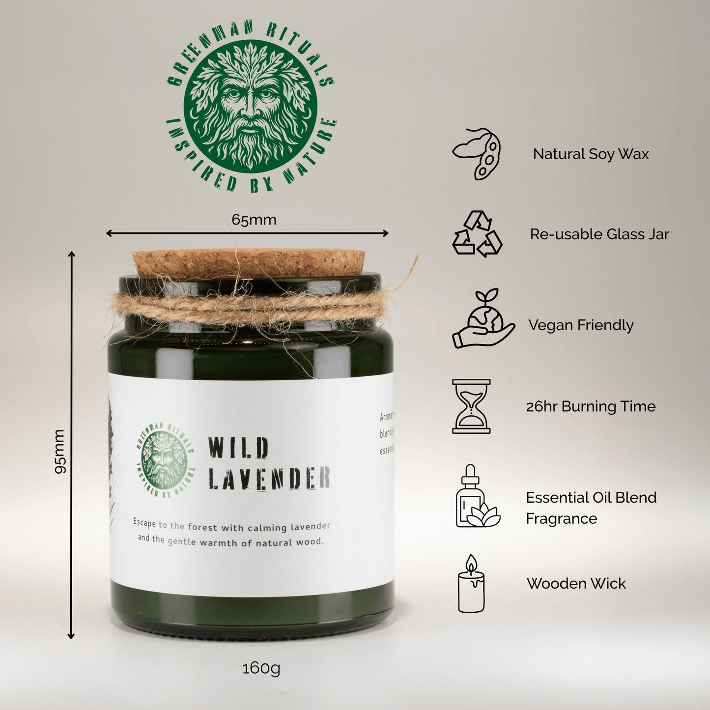 Greenman Woodwick Soy Candle - Woodland Zest