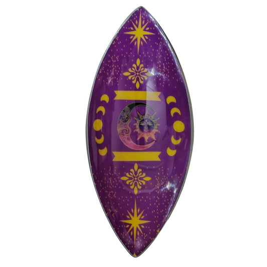 Enamel Incense Bowl Aluminum Purple Sun and Moon Phases incense holder