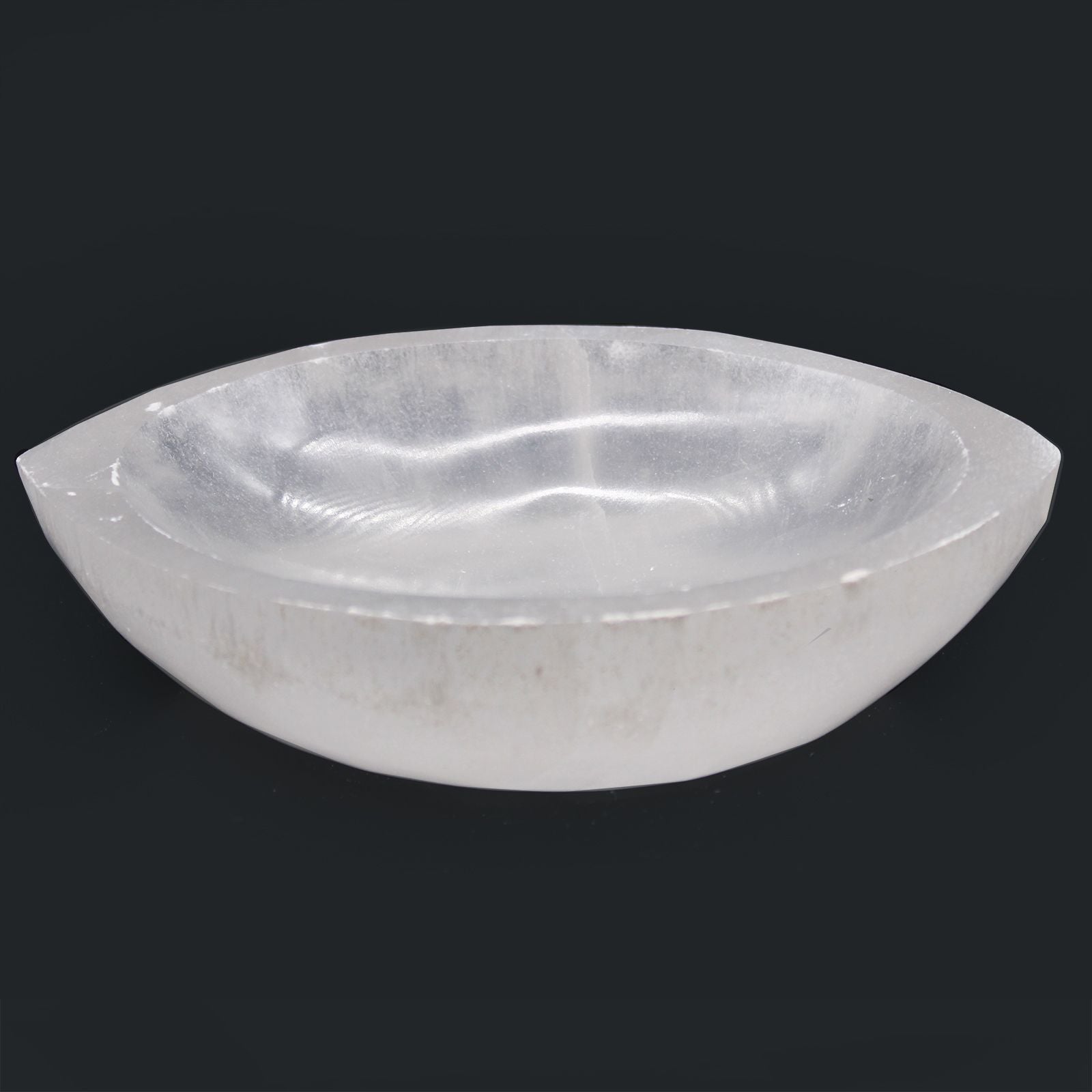 Selenite Eye Bowl XL 15 cm – carved selenite crystal “eye” bowl for energy cleansing, crystal charging and spiritual décor UK