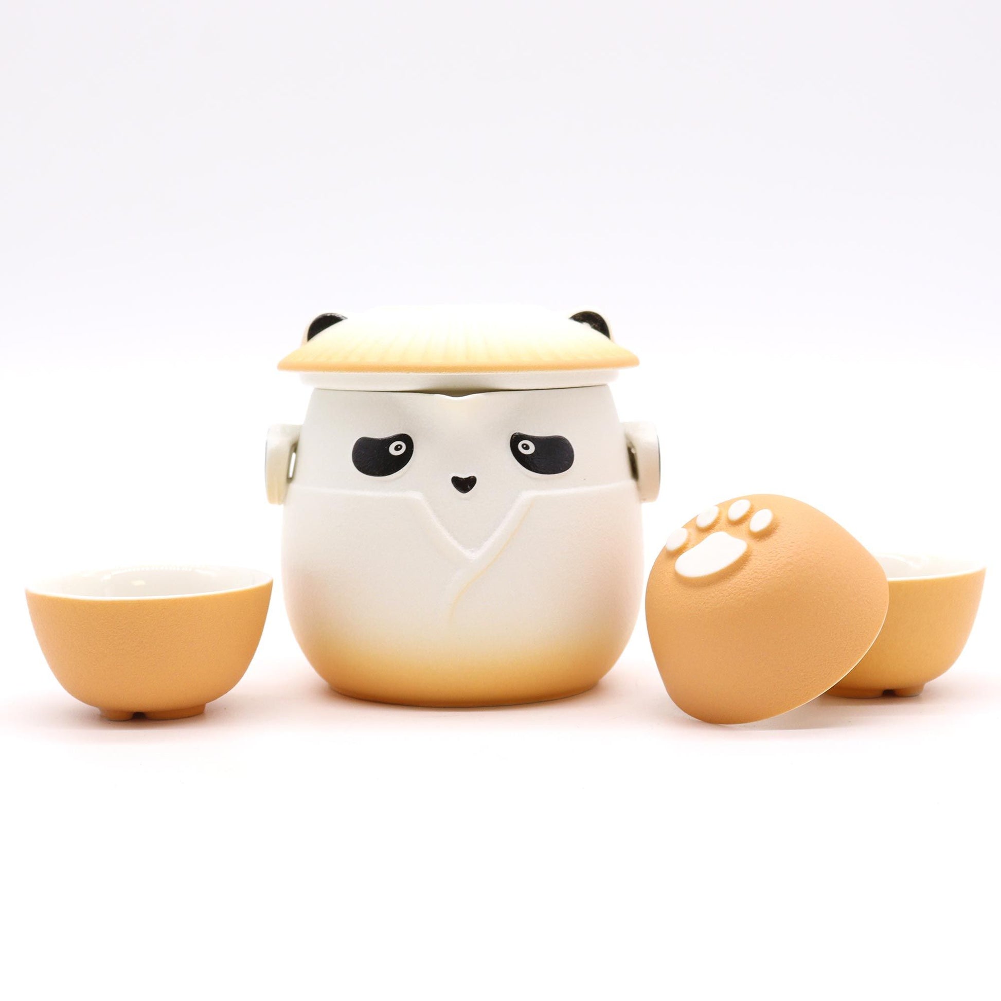 panda teapot set orange ceramic teapot with three cups