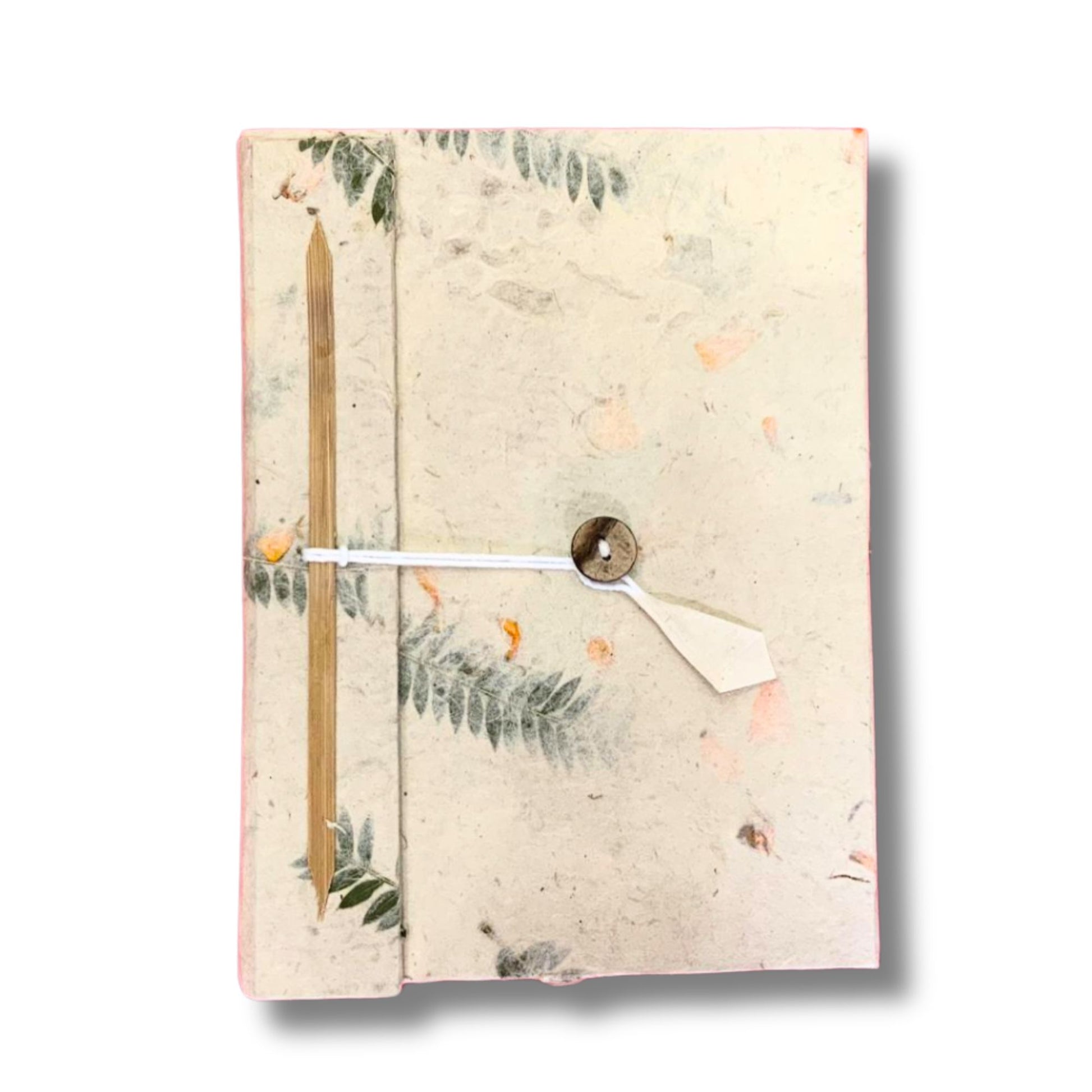 Mixed Flowers Lokta Journal large handmade paper with pressed flower cover and bookmark