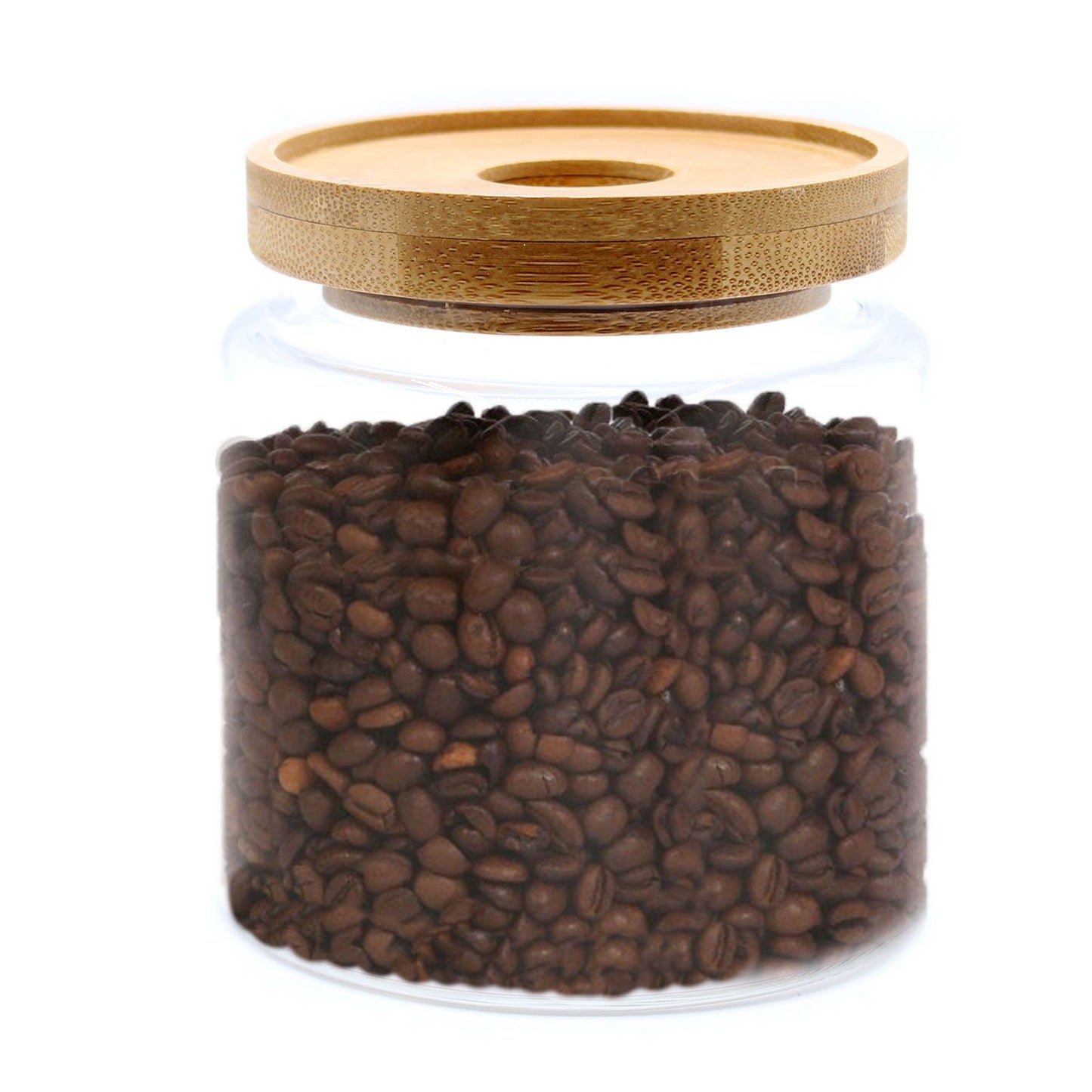 Cottage Bamboo Glass Jar Small