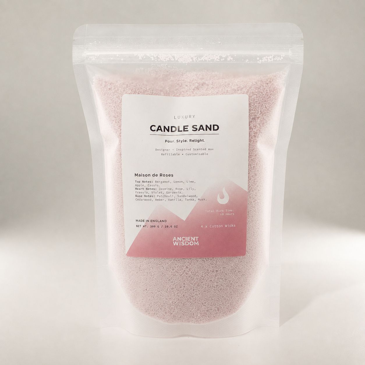 Fragranced Candle Sand - Dusty Rose - Maison de Roses