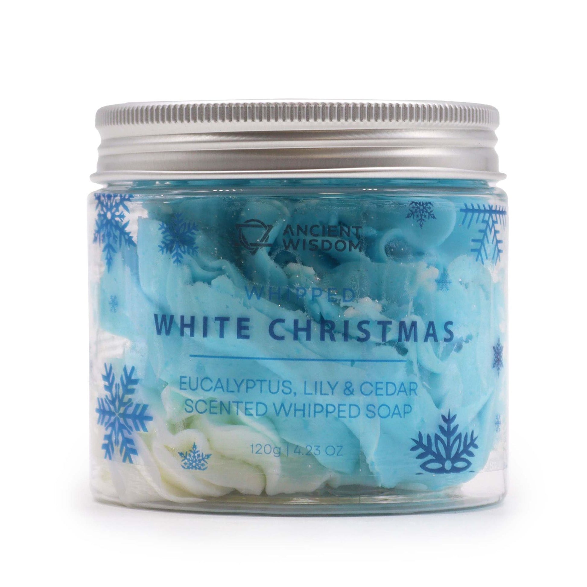 White Christmas Whipped Soap 120g festive scented whipped body soap with creamy texture