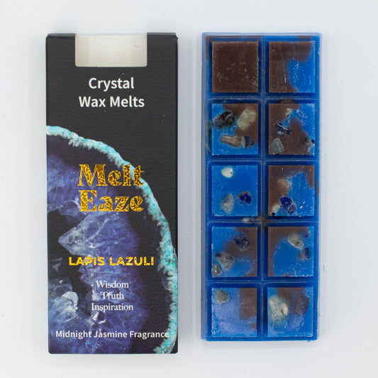 MeltEaze Lapis Night wax melts 50g snap bar with lapis lazuli chips midnight jasmine scent