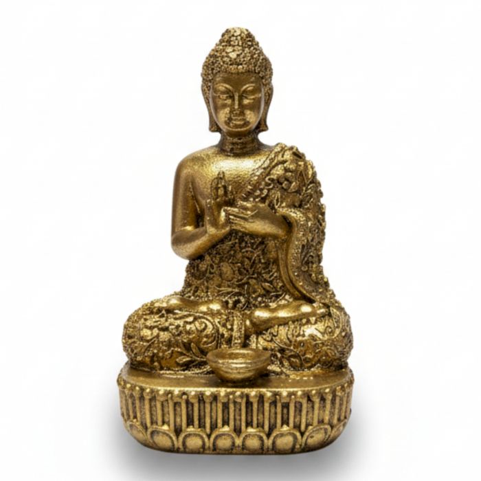 Seated brass Buddha figurine 76mm solid brass spiritual ornament UK