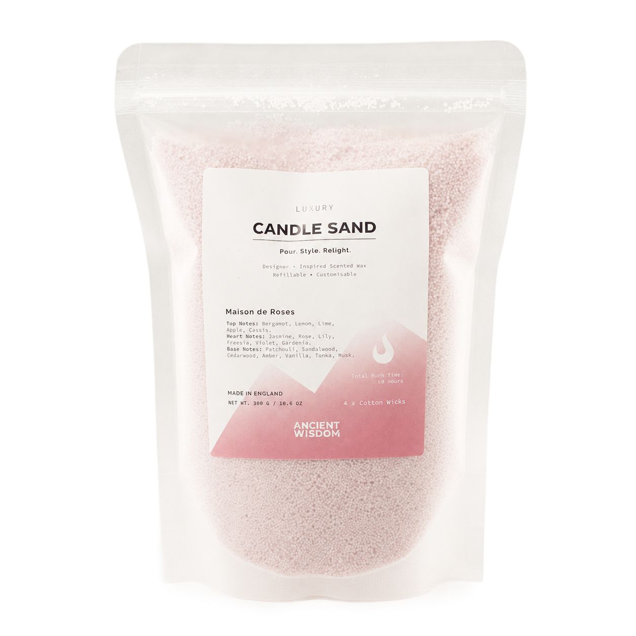 Fragranced Candle Sand - Dusty Rose - Maison de Roses