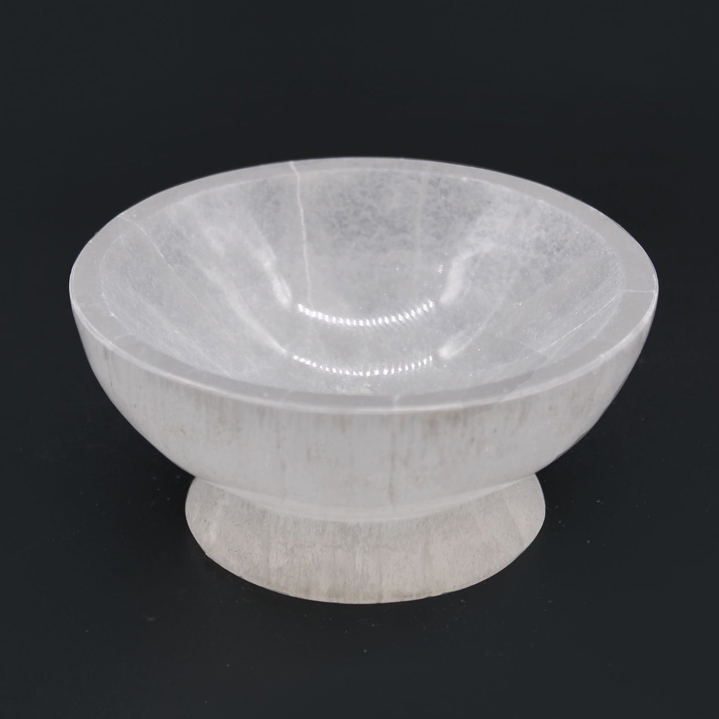 Selenite Ritual Bowl Large 10 cm – polished selenite crystal bowl for energy cleansing, crystal charging and sacred décor UK