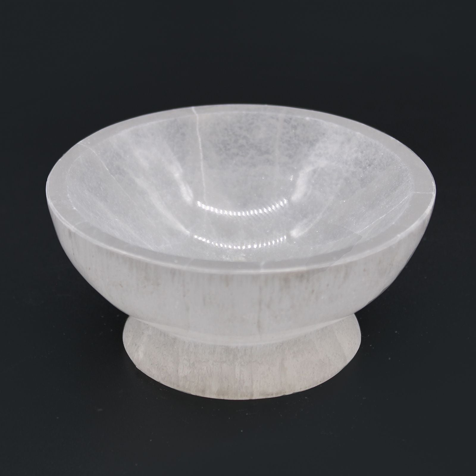 Selenite Ritual Bowl Large 10 cm – polished selenite crystal bowl for energy cleansing, crystal charging and sacred décor UK