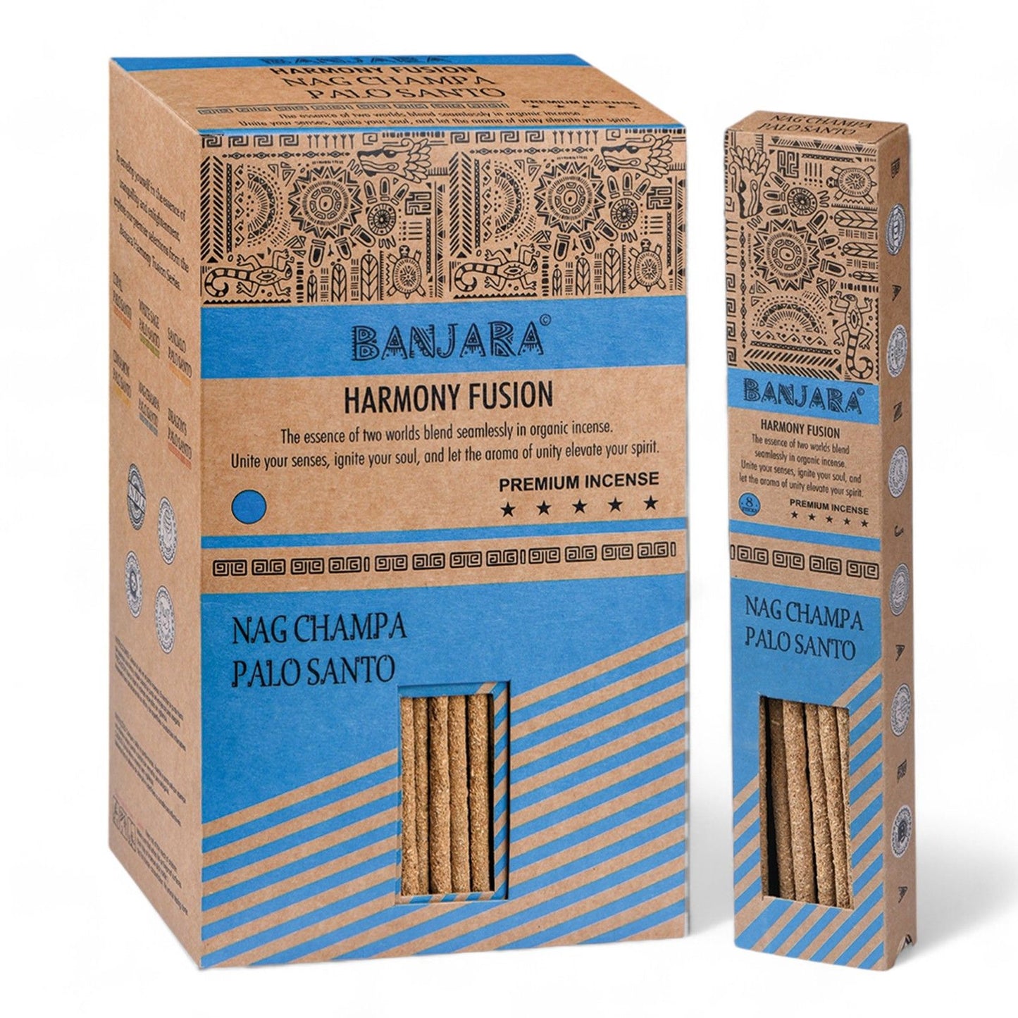 Banjara Palo Santo Smudge Incense Sticks – Nag Champa long-burning incense sticks for smoke cleansing, ritual ambience, meditation and spiritual space clearing