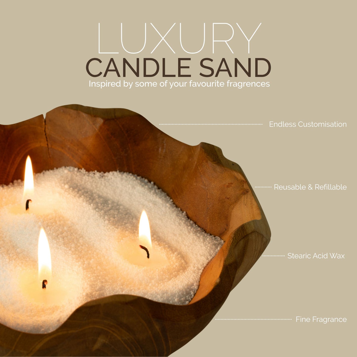 Fragranced Candle Sand - Cream - Regent Polo