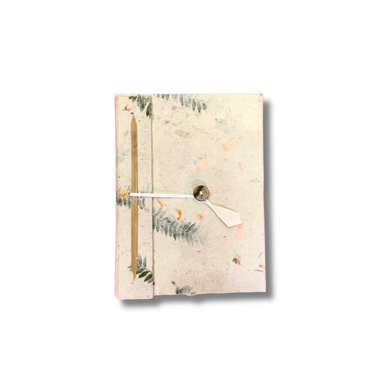 Mixed Flowers Lokta Journal medium handmade paper with pressed flower cover for journaling and sketching