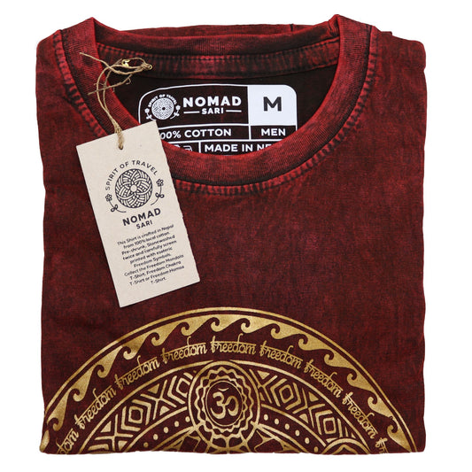 XLarge stone washed maroon chakra spiritual t-shirt