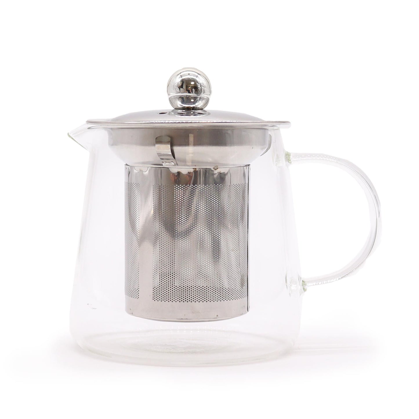 glass infuser teapot flask shape 350ml single serve loose leaf tea