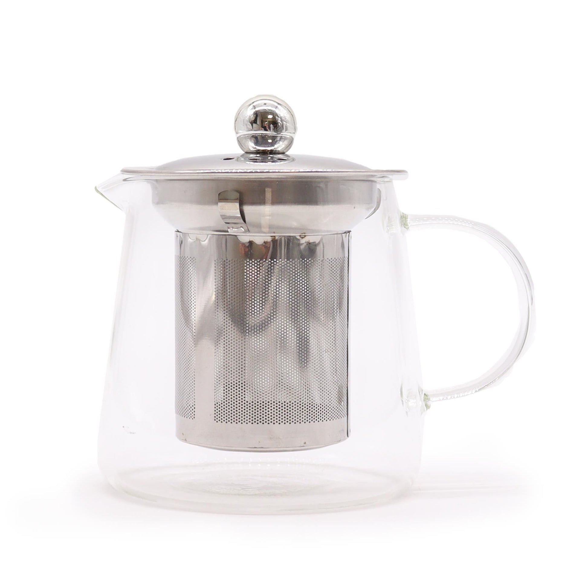 glass infuser teapot flask shape 350ml single serve loose leaf tea