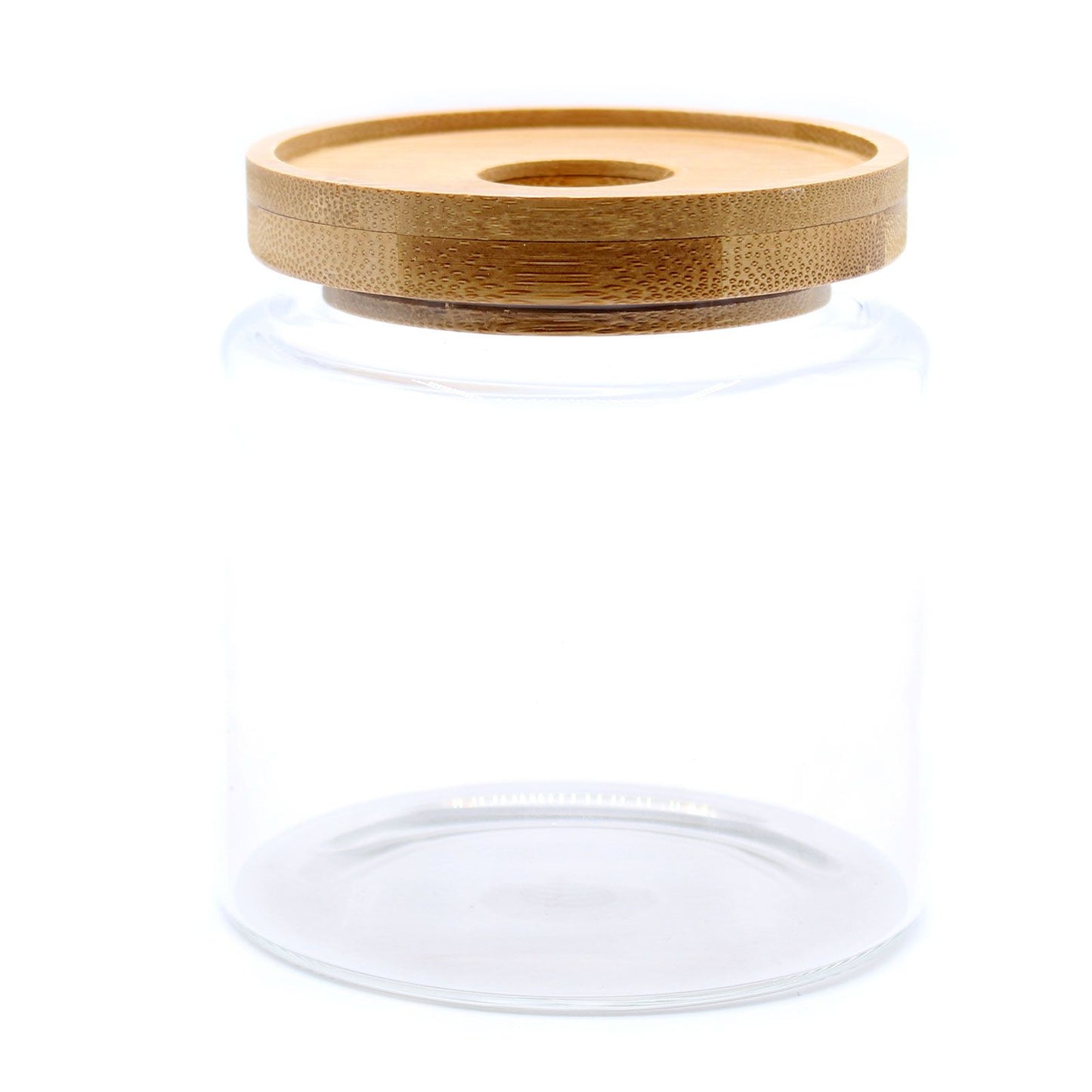 Cottage Bamboo Glass Jar Small