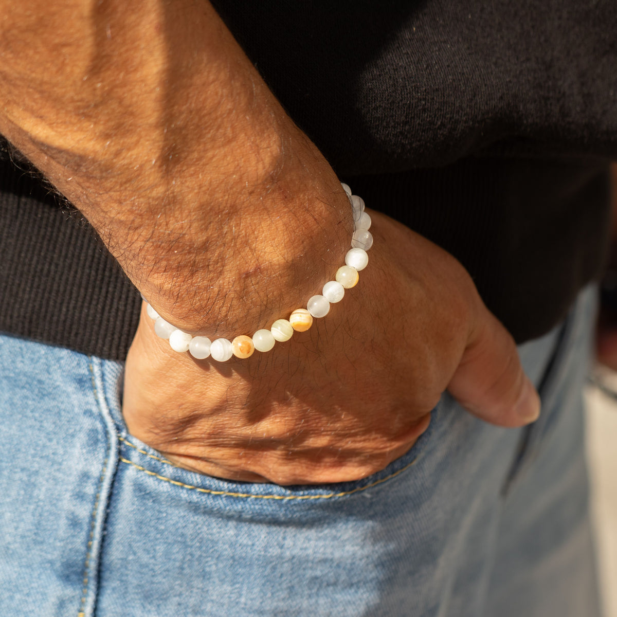 Petite Power Bracelet - Moon Jade