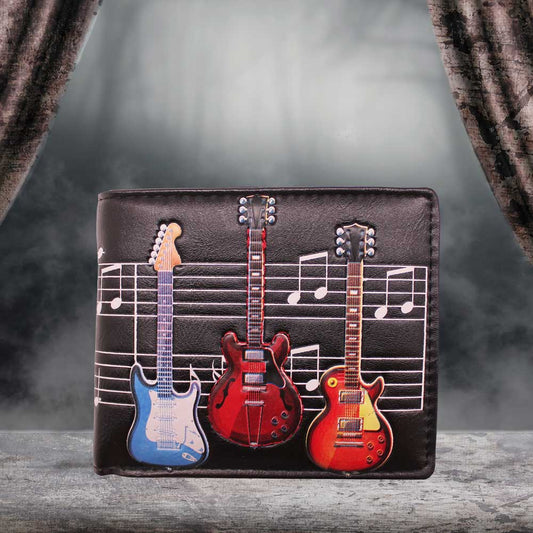 Electric Guitars Wallet – embossed faux leather wallet with electric guitar design