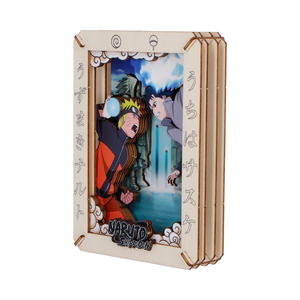 Naruto Final Valley Wooden Theatre - Left angle showing pale wooden frame and layered scene