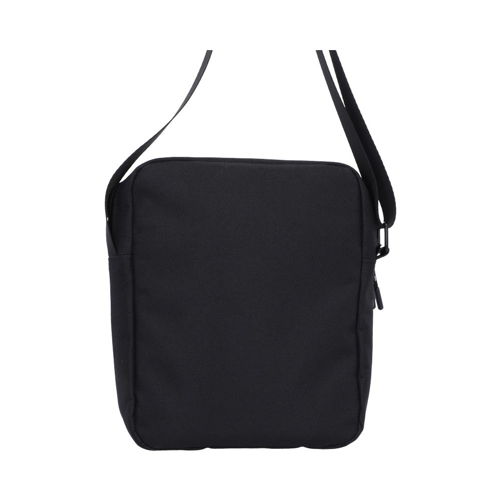 One Piece Luffy Jolly Roger Crossbody Bag Black - Rear view of plain black crossbody bag