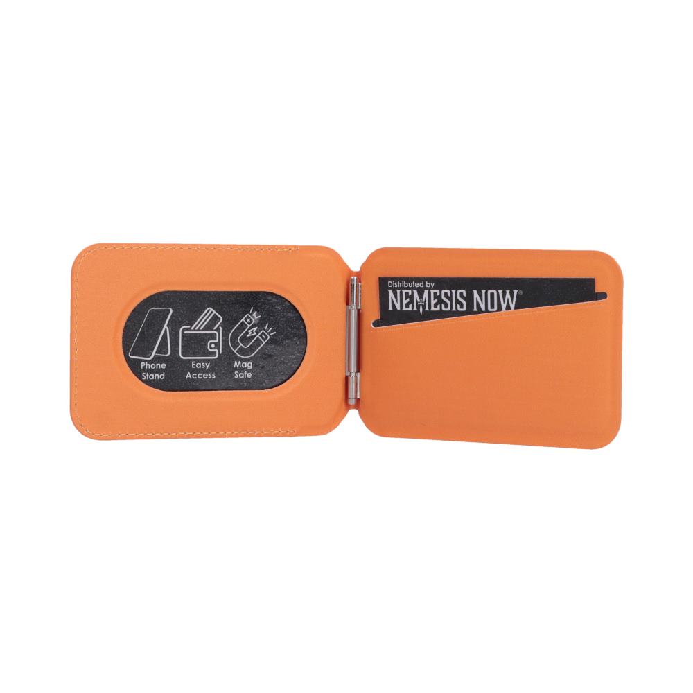 Naruto Ramen MagSafe Card Holder - Orange card holder unfolded flat with inner panels visible