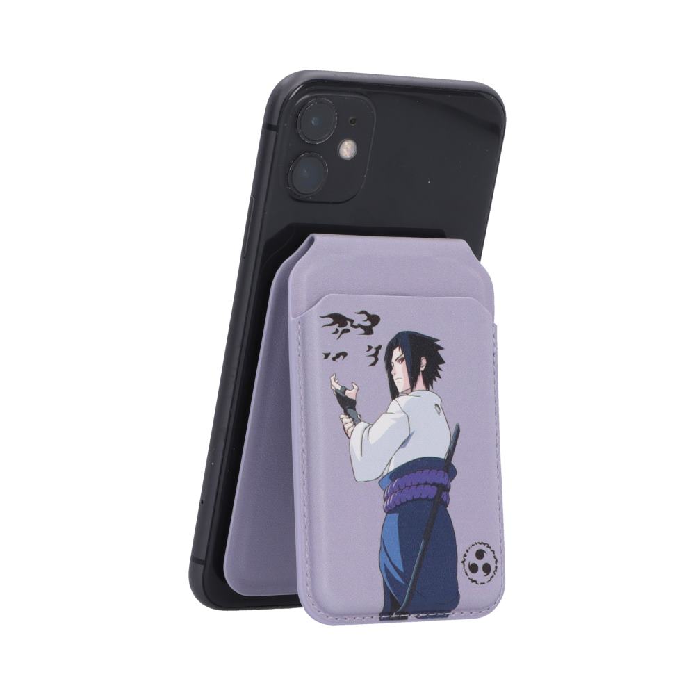 Naruto Sasuke MagSafe Card Holder - Sasuke holder attached to a portrait-oriented phone