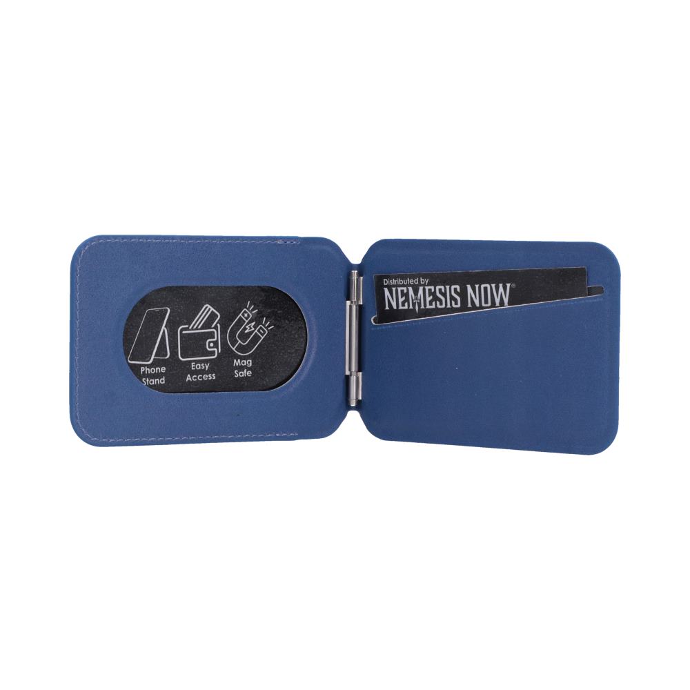 Dragon Ball Z Goku MagSafe Card Holder - Goku card holder unfolded flat with blue inner panels